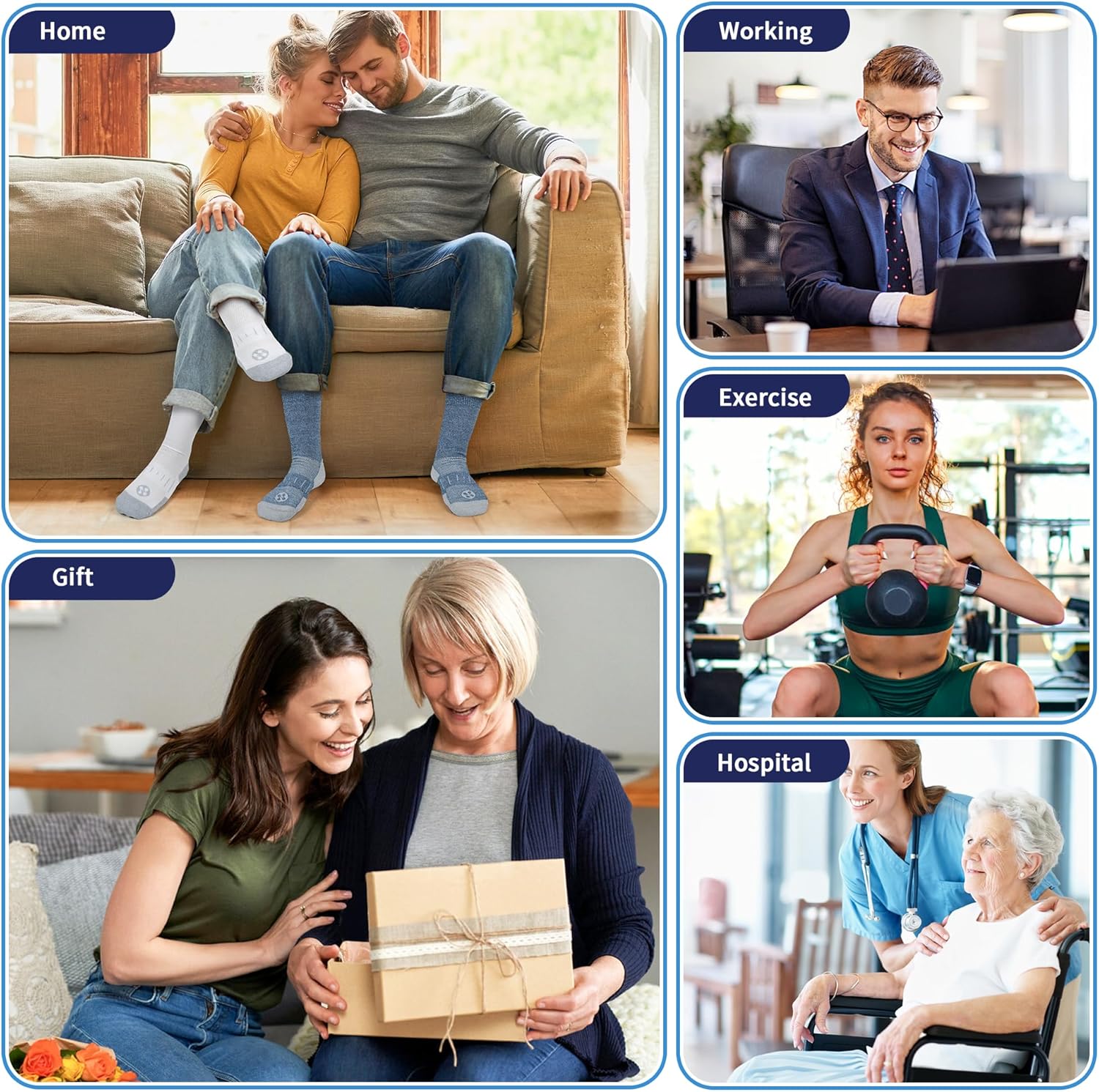 Diabetic Socks for Men,4 Pairs Non Binding Loose Wide Top Crew Socks for Men Size 9-11/10-13/13-15. - Image 6