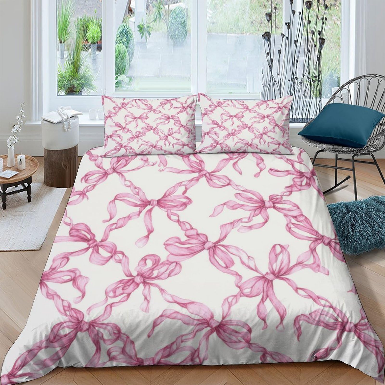 Ctjqhvkz Style-6 3D Printed Pink Ribbon Bow Fitted Sheet Microfiber Soft Anti-Slip Bed Cover For Bedroom Guest Room Easy Care Decor Single（135X200cm）