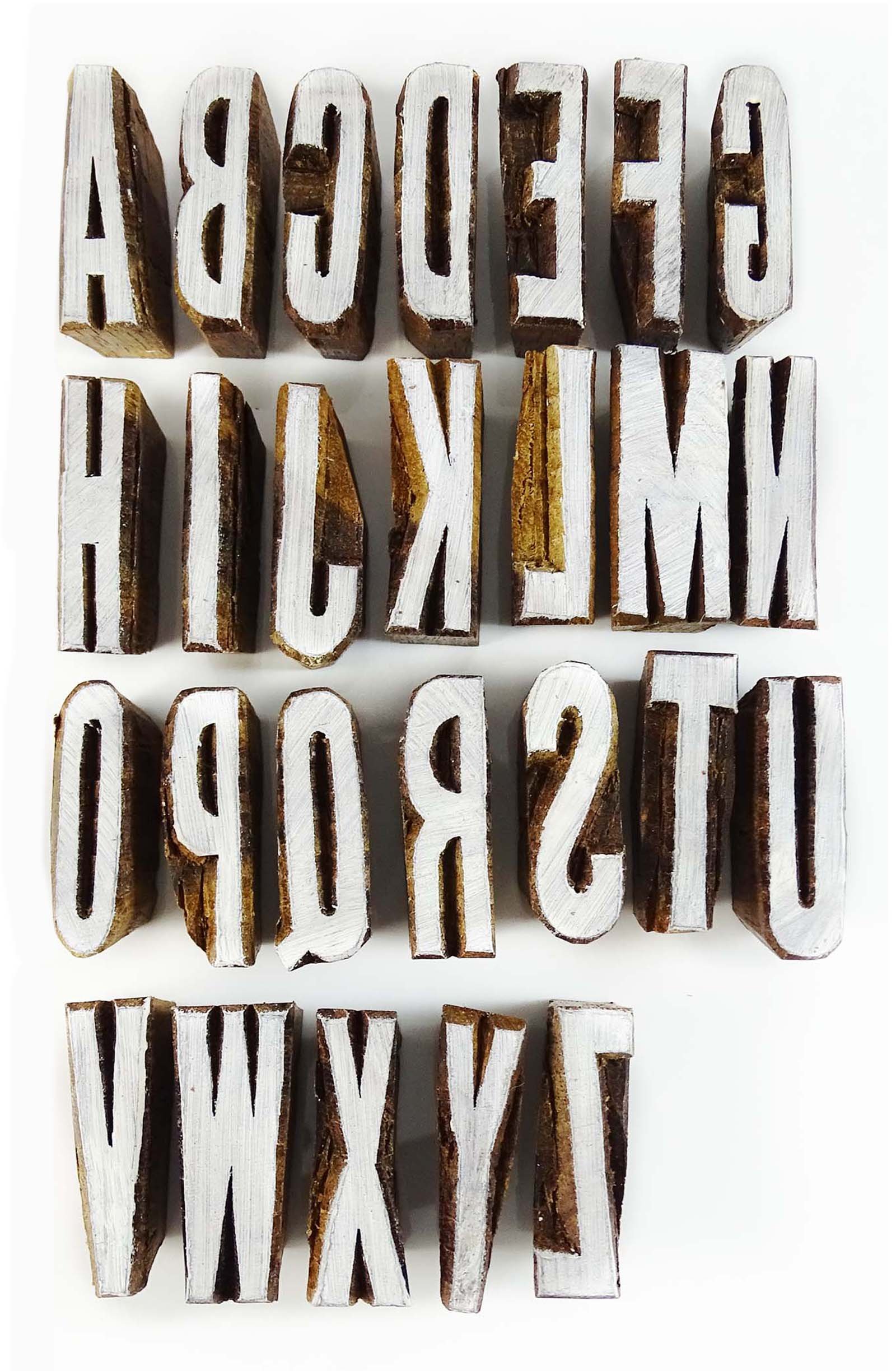 Knitwit Stamps for Clay Alphabet Text Stamp Hand Craved Printing Block Textile Stamp