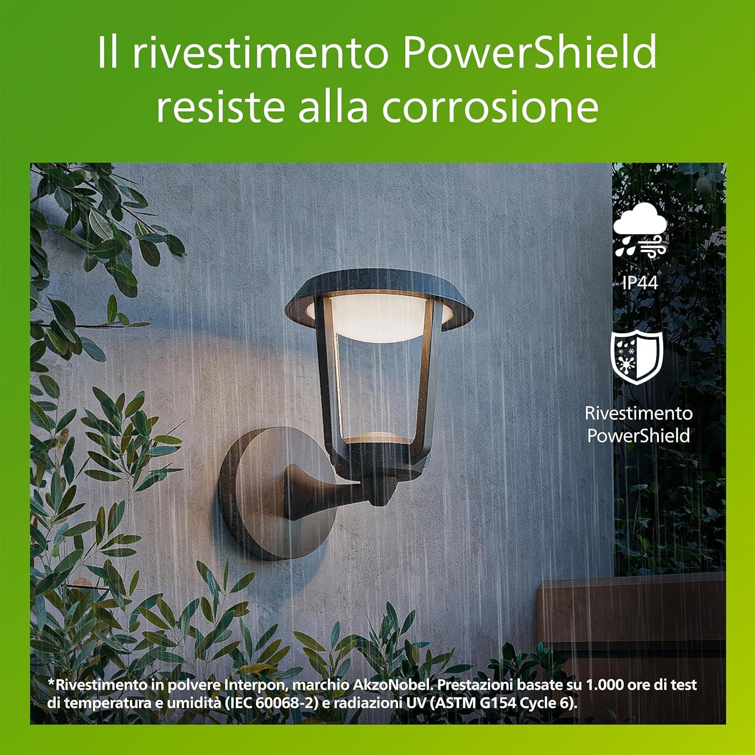 Applique da esterno Philips Nuvy, 800 lm, 2700 K, PowerShield, IP44 resistente alle intemperie, durevole, alluminio, LED integrato, grigio antracite
