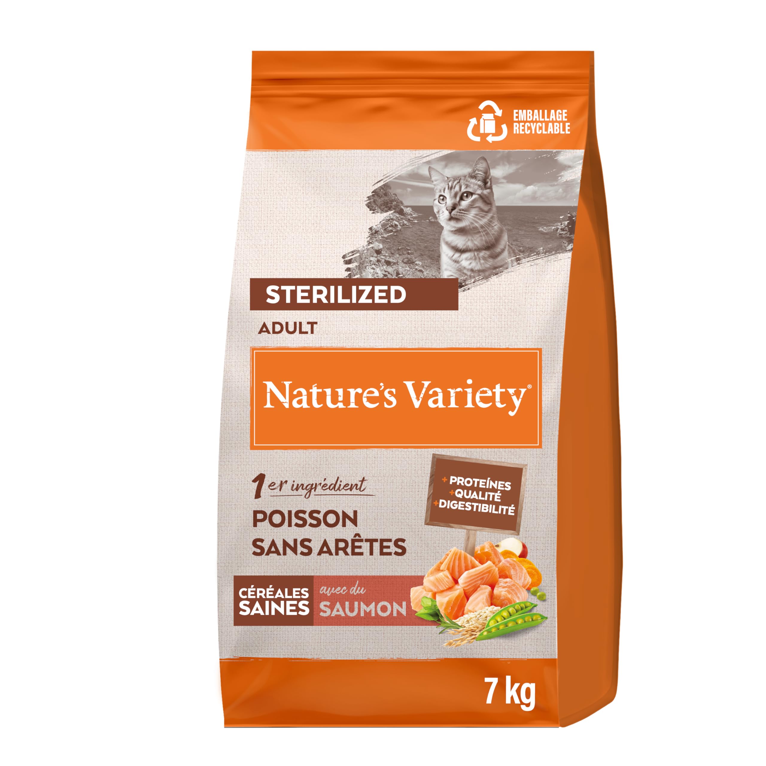 Nature's Variety Healthy Grains Croquettes pour Chats Stérilisés - Saumon Norvégien - 7kg