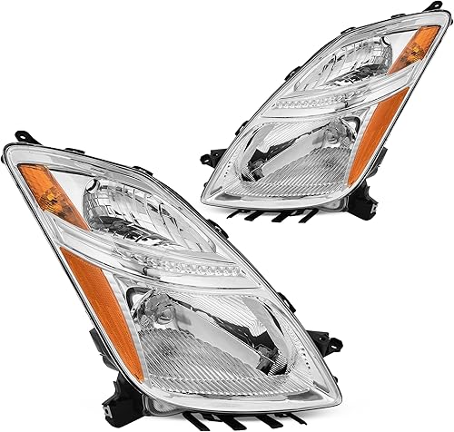 Miniatura 8 de DWVO Par de faros delanteros compatibles con 2008 2009 2010 Highlander 08 09 10 faros delanteros de repuesto carcasa cromada reflector ámbar lente
