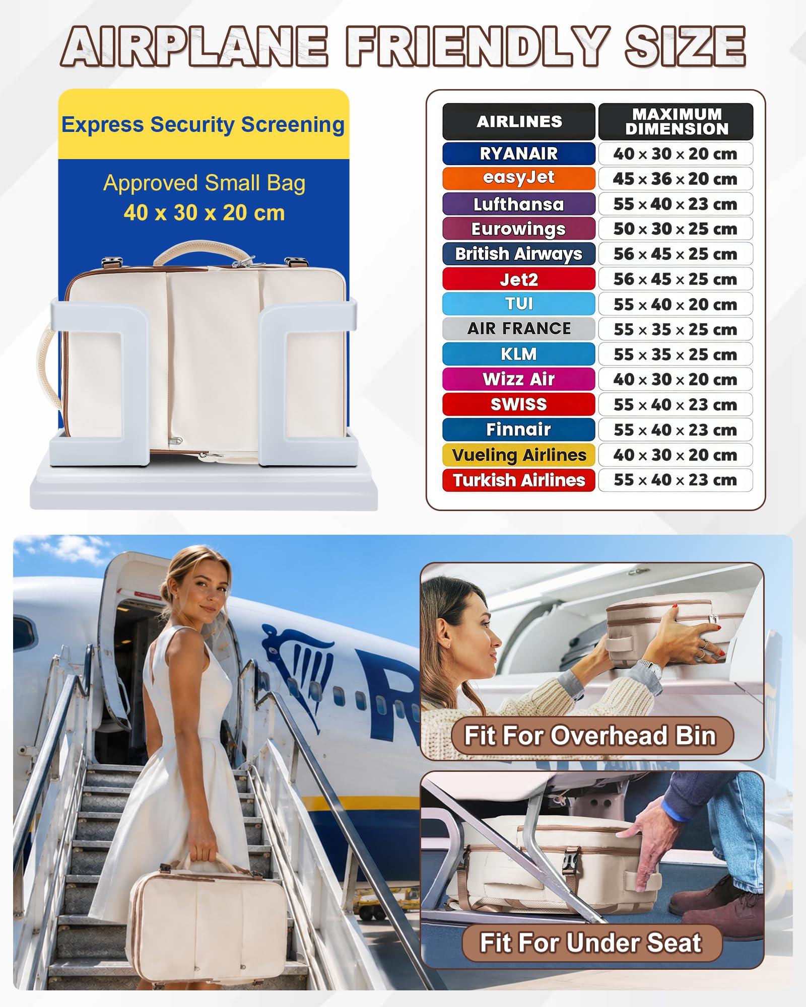 SZLX Plecak Próżniowy Bagaż Podręczny Dla Kobiet, Plecak Z Poduszką i Systemem Próżniowym Do Podróży, Plecak Podróżny Ryanair W Rozmiarze Kabinowym Z Pompką, Wodoodporna Walizka Próżniowa Dla Mężczyzn