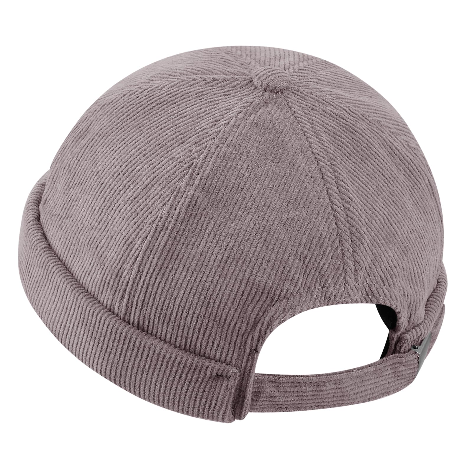 Clape Men's Hat Cotton Corduroy Dockers Cap Work Sailor Brimless Cap Rolled Cuff Harbour Hat Roll Up Edge Skullcap Grey GD34