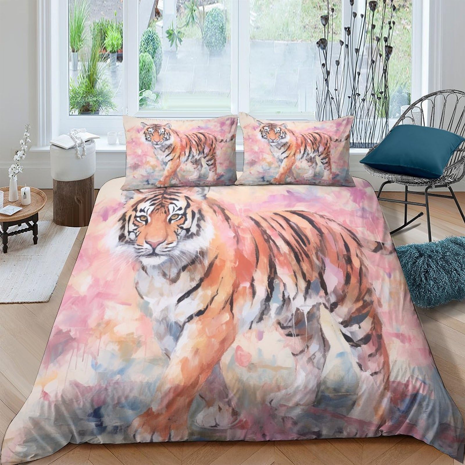 Parure de lit microfibre de qualité supérieure avec housse de couette tigre 220
