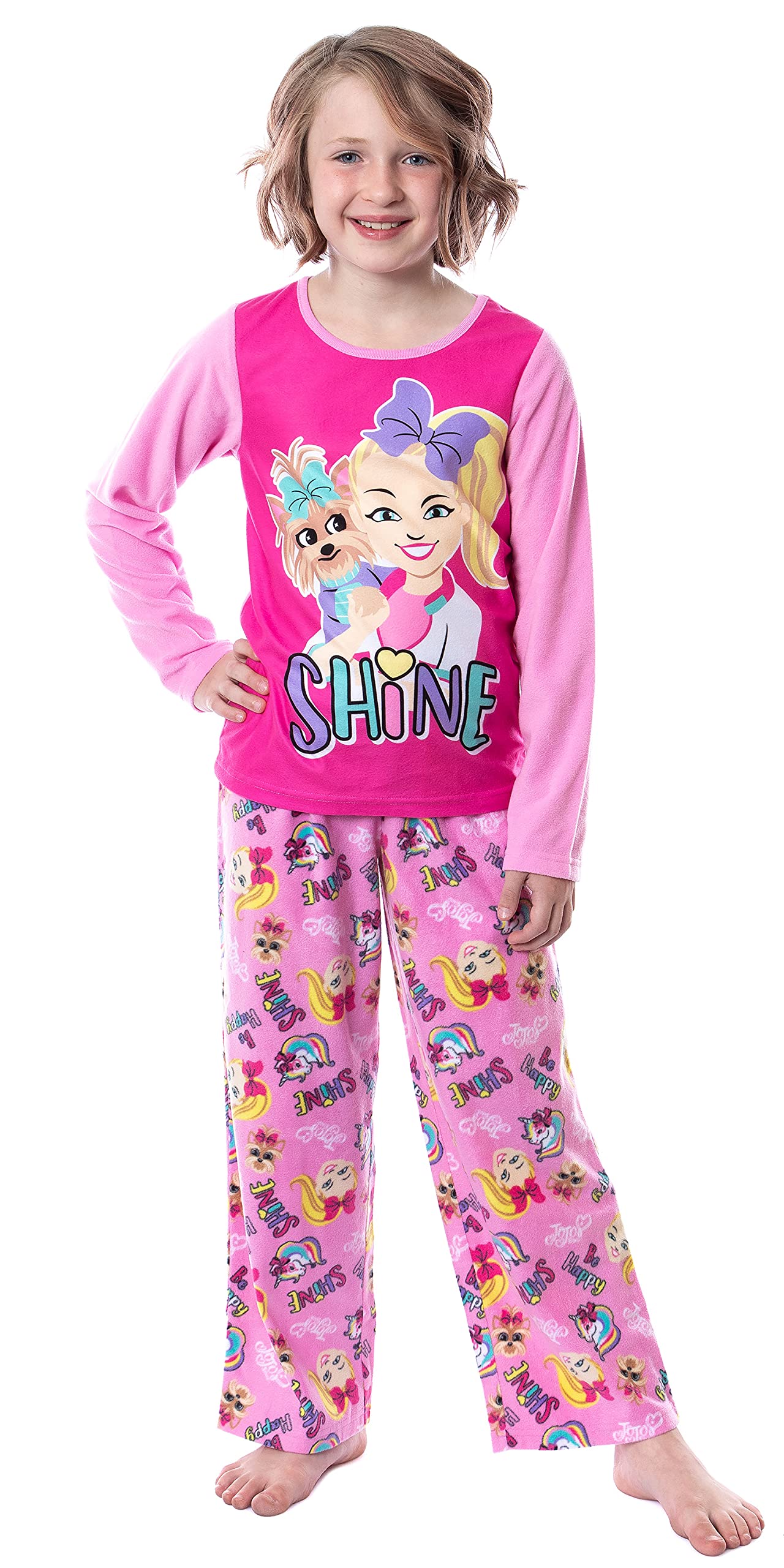 Nickelodeon Jojo Siwa Girls' Jojo and BowBow Shine 2 Piece Pajama Pant Set
