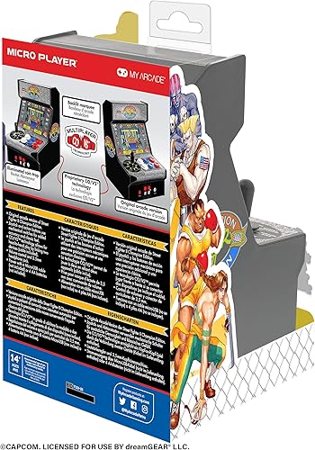 Miniatura 9 de My Arcade - (DGUNL-3283) Micromáquina de arcade Street Fighter 2 Champion Edition totalmente jugable, incluye cable COVS para acción multijugador,