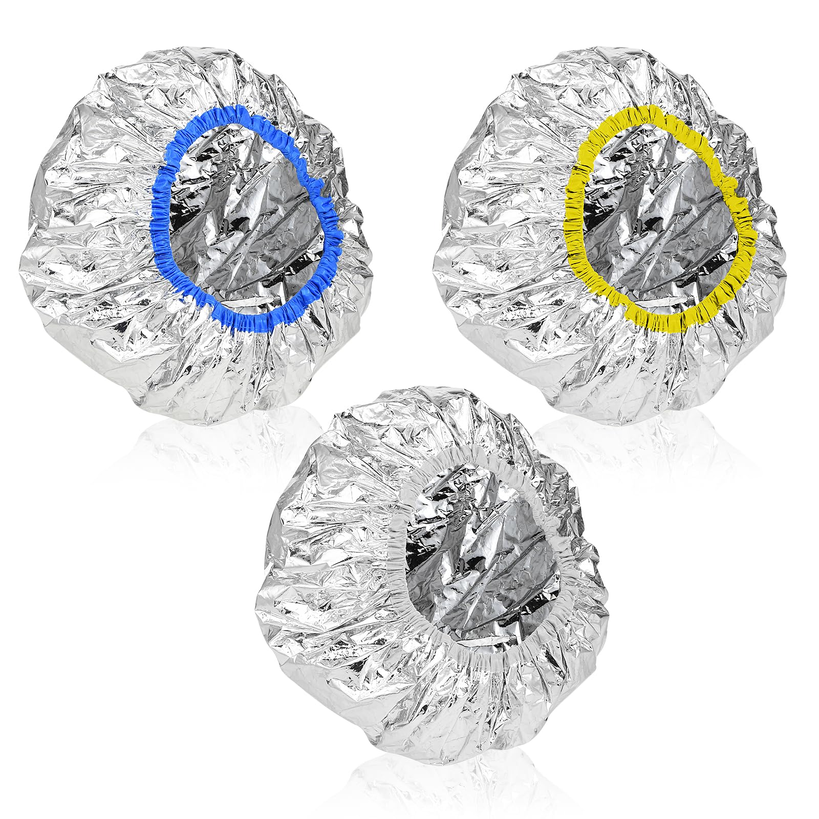 Abeillo 3-Piece Aluminum Foil Heat Cap for Deep Conditioning, Reusable Hair Cap for Hot Oil Treatment, Hair Dyeing, Salon Use