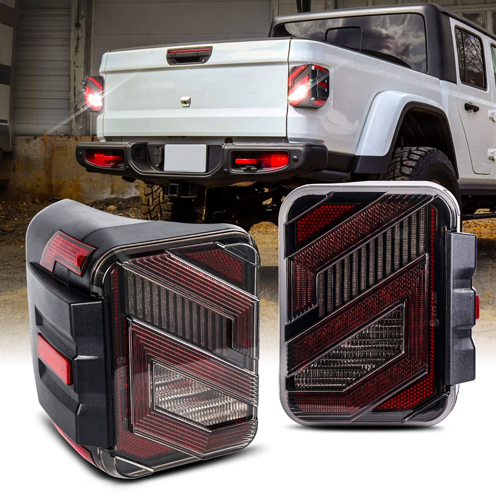 Buy REALOVE LED Tail Lights for Gladiator, JT Tail Light Compatible