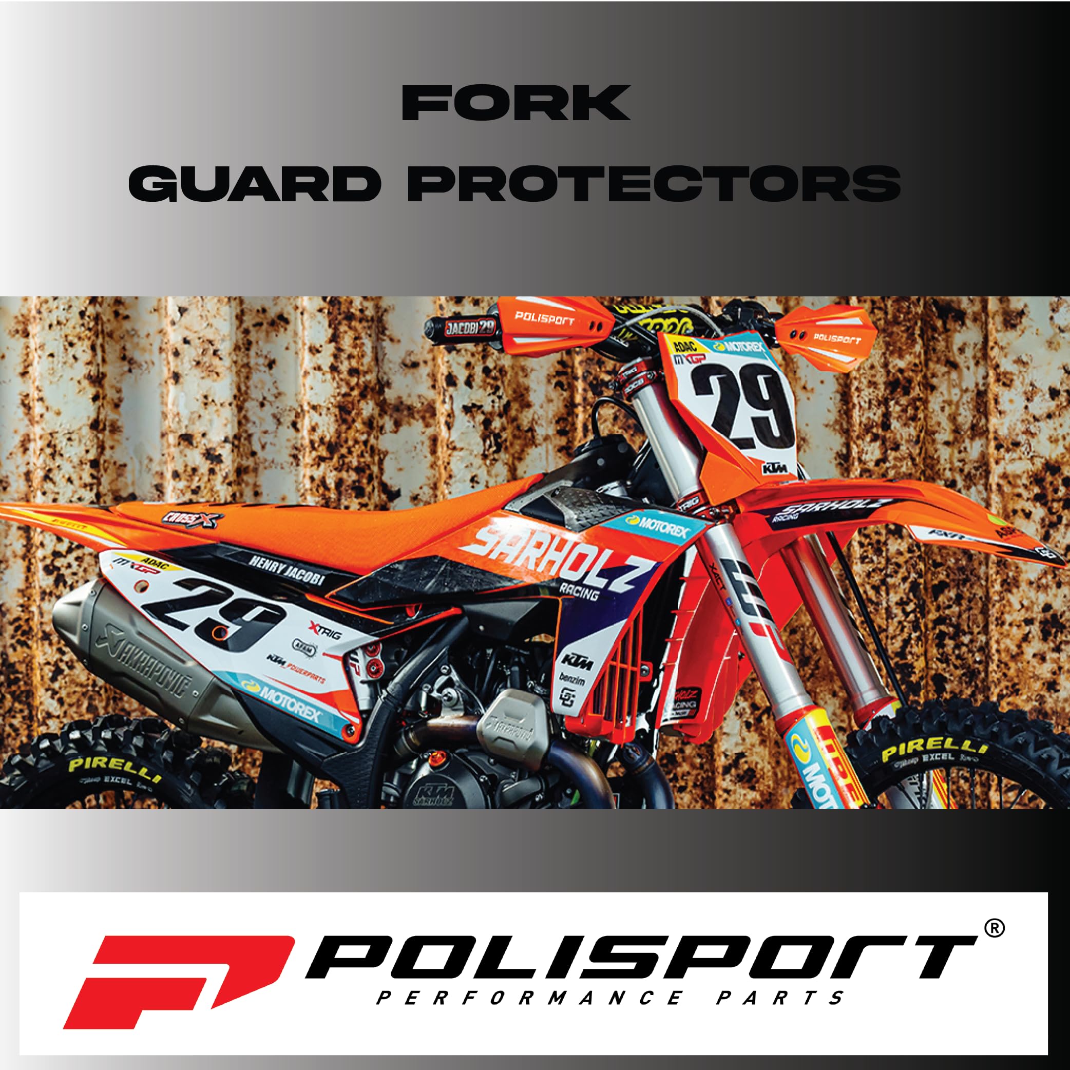 Protezioni di Forcella POLISPORT Nero KTM SX/SX - F - Nuovo