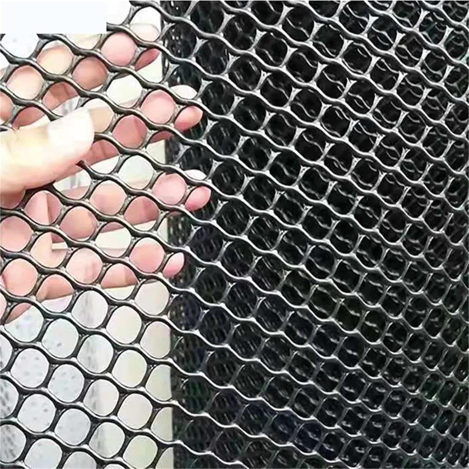 Black Balcony Cat Net Home Plastic Grid 0.4 0.8cm Windows Net Child Safety Anti-Falling Stairs Protect Netting(Hole 0.6cm,0.5mx2m)