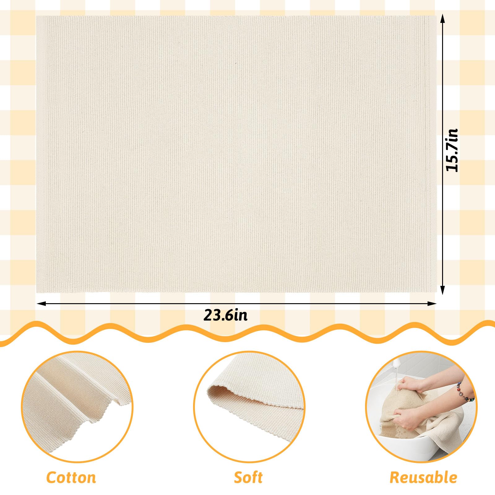 VitalCozy 6 Pcs Montessori Mat Montessori Classroom Rug Materials Children Playing Mat Cotton Working Beige Toddler Rug for Room Nursery Kindergarten School Indoor (23.6 x 15.8 Inch)