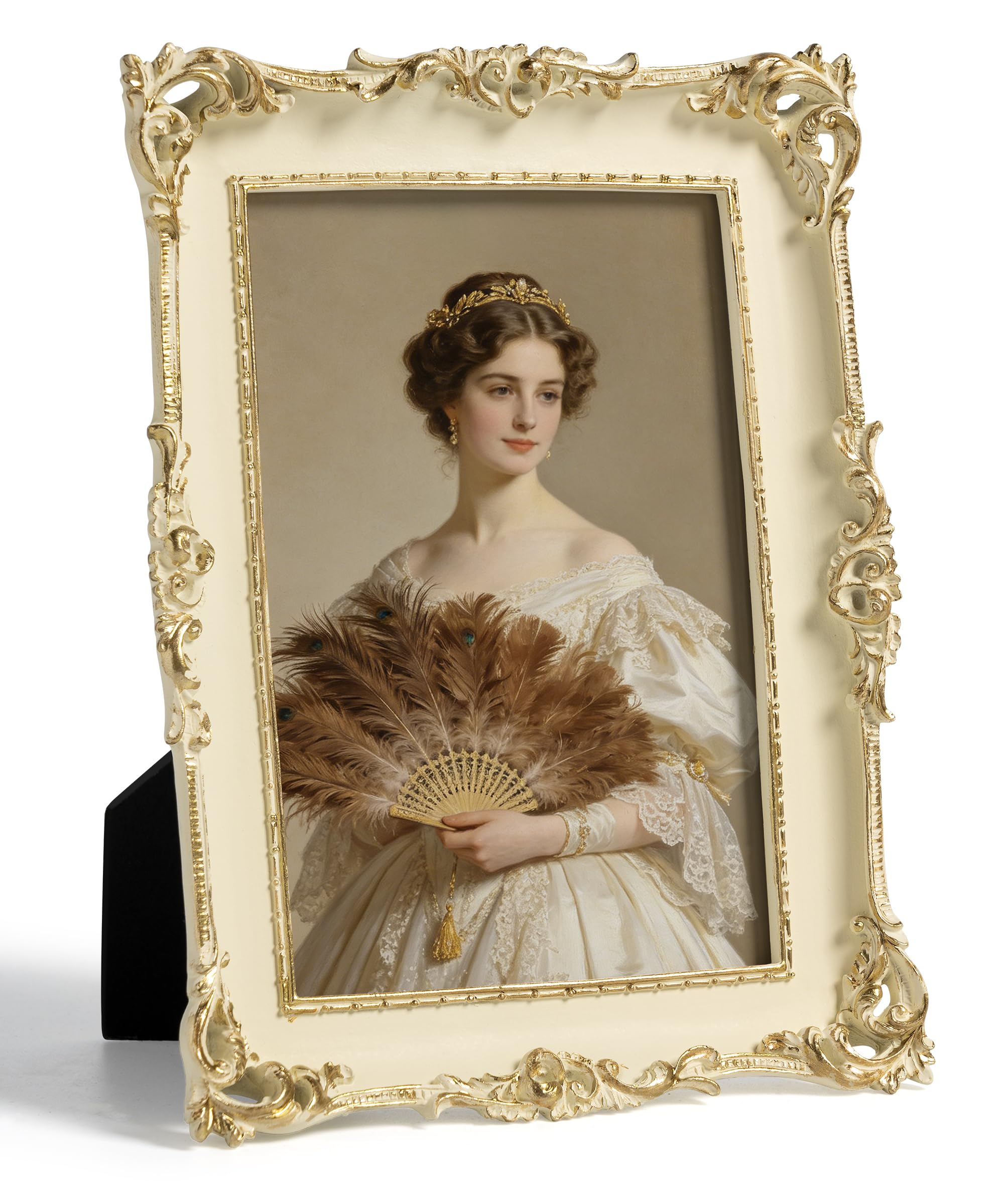 Afuly 6x4 Photo Frame Vintage Ornate Pale Gold 4x6 Picture Frames