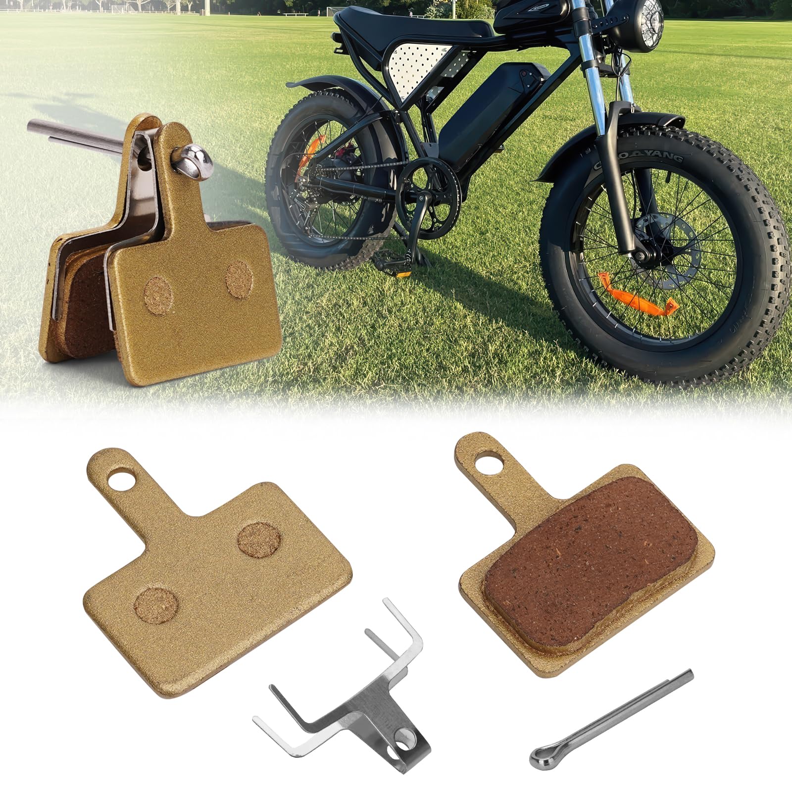 JESTOP 2 pastiglie per freno per bici, ad alte prestazioni, per Ridstar Q20/Q20 MINI/Q20 PRO/MN26/H20 PRO/DC26, pastiglie per freni a disco e molla semi-metallica e resina per freni a disco per