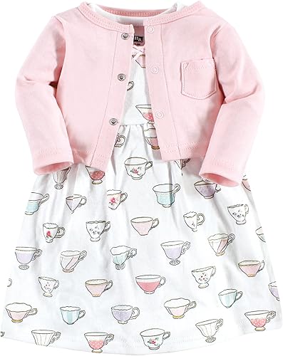 Hudson Baby Baby Girls' Cotton Dress and Cardigan Set - (size: 6-9 Months)
