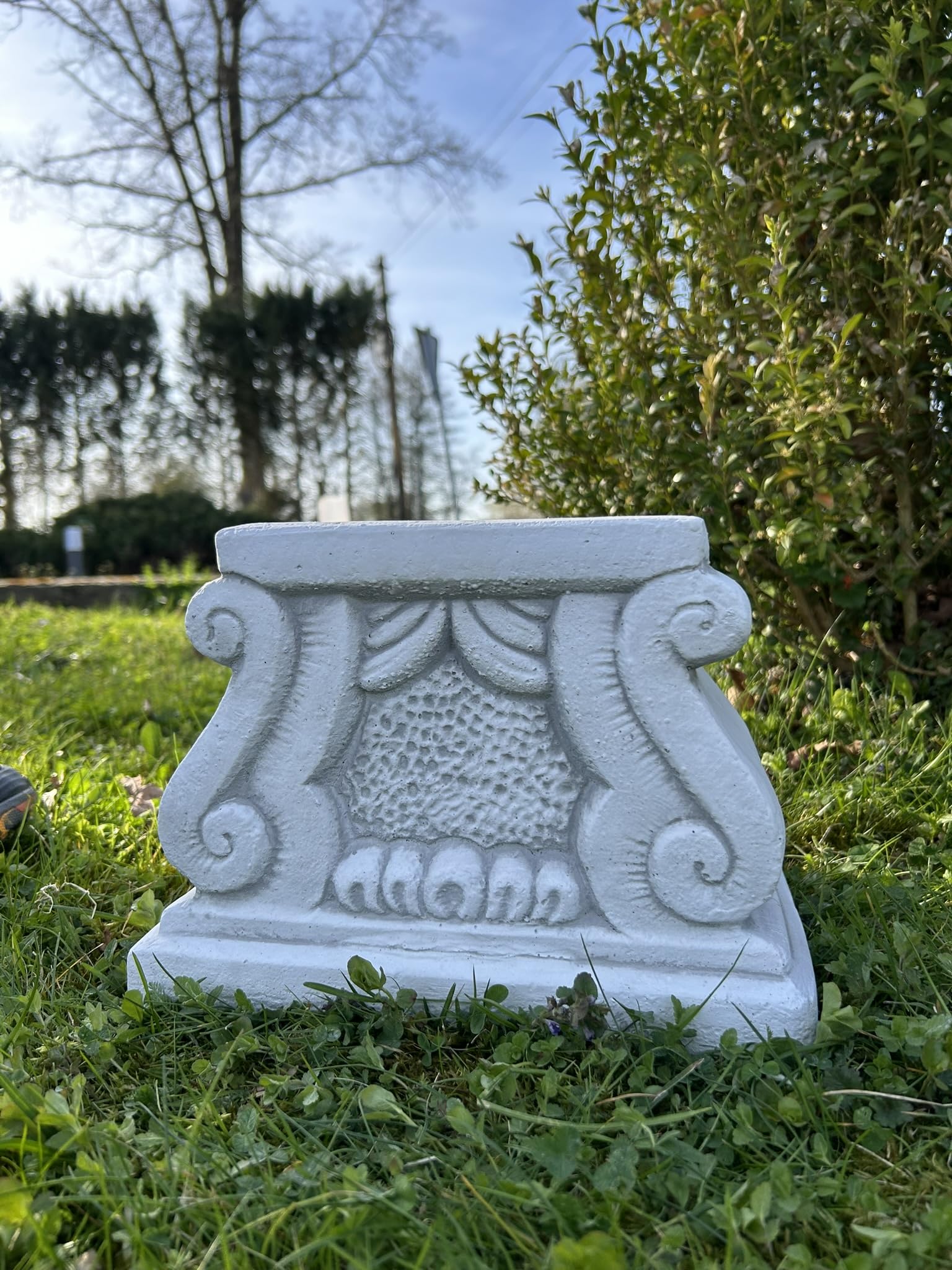 FABRIQ Säule 20 cm – 20 kg Massive Steinguss Säule – Wetterfest – Dekopodest & Blumensäule