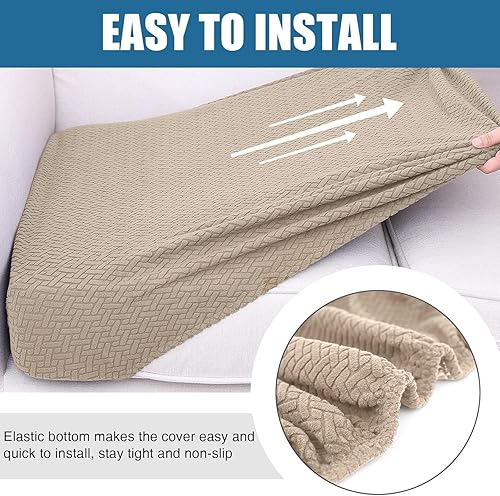 Miniatura 4 de Smiry Fundas de cojín impermeables para sofá, fundas de cojín elásticas de jacquard grueso, funda de asiento lavable, protector elástico de muebles