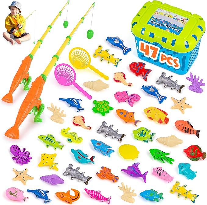 Amazon.com: Magnetic Fishing Game, Kids Bath Water Pool Toys for ...