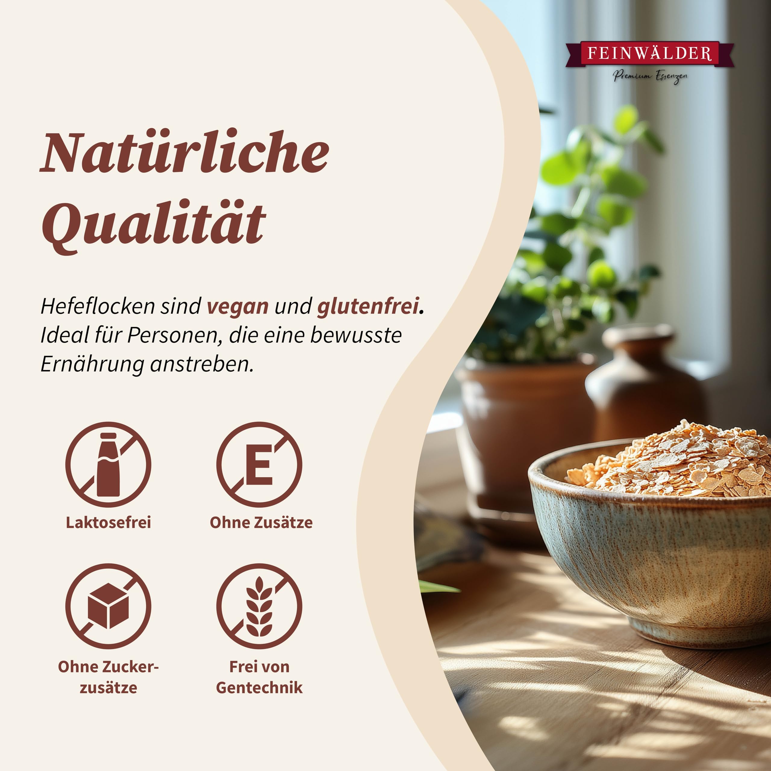 Feinwälder Hefeflocken 1 kg – Edelhefeflocken, glutenfrei, vegane Nährhefe