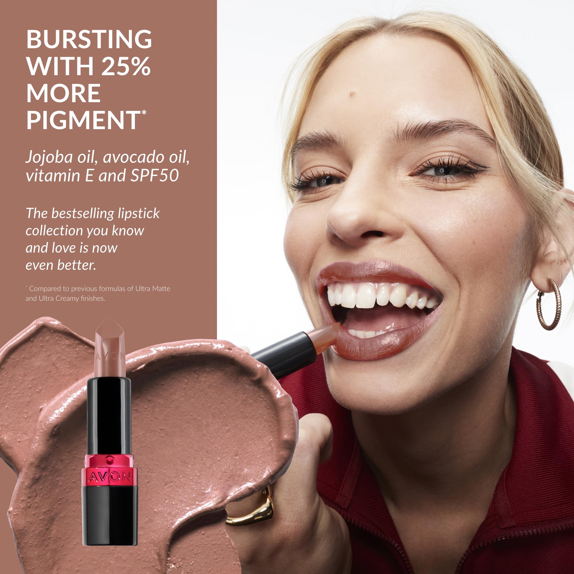 Avon Ultra Creamy Satin-finish Lipstick Pinched Pink with Vitamin E - Image 4