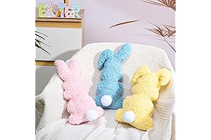 Vibrant Easter Bunny Trio Throw Pillows