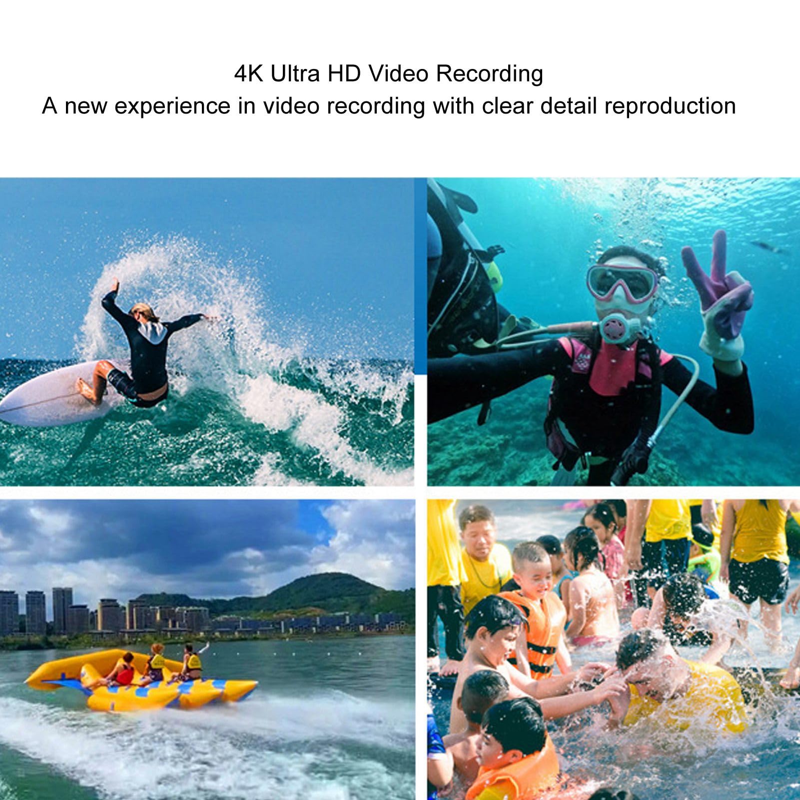 Cámara Subacuática 4K 65MP, Enfoque Automático Zoom óptico 10x, Pantalla Dual, 2500mAh, Cámara Impermeable de 33 Pies, para Bucear (Black)