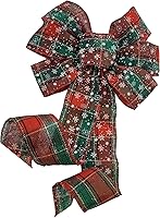 Vista 16 de Lazo de corona de cinta de arpillera natural - 10 pulgadas de ancho, colas de 18 pulgadas de largo, decoración de árbol de Navidad, casa de campo