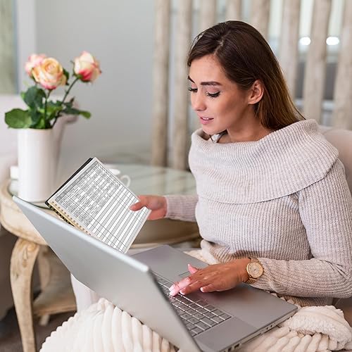 Miniatura 6 de HAUTOCO Libro Mayor de Contabilidad para Pequeñas Empresas Contabilidad Seguimiento de Presupuesto Doméstico con 2 Bolsillos de Almacenamiento,