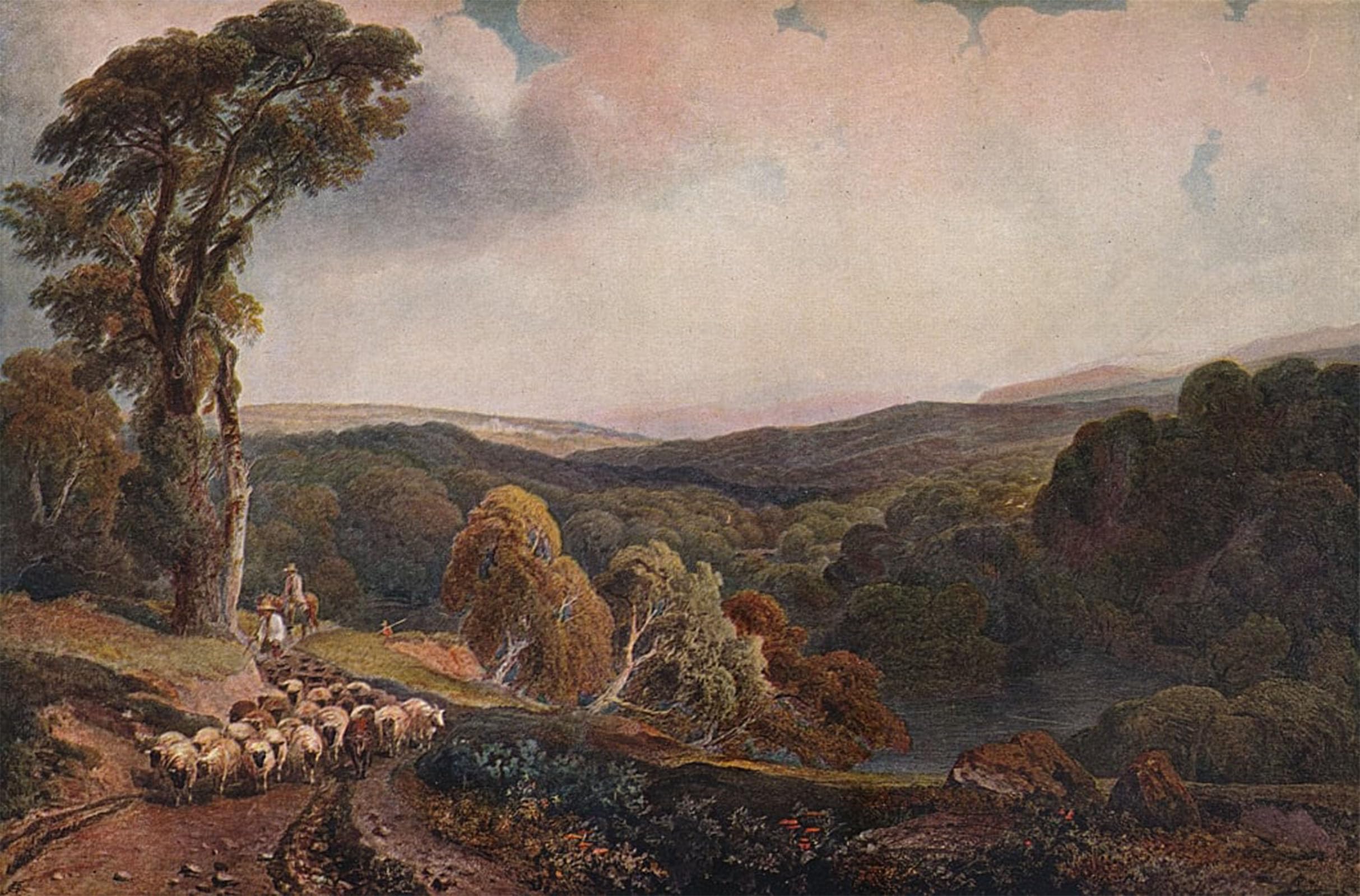 ARTXLXXBN Famous Prints Artwork Pictures Poster Painting Art Near Lowther Castle by Peter De Wint Artwork Landscape Pictures for Home Decor 60x90cm