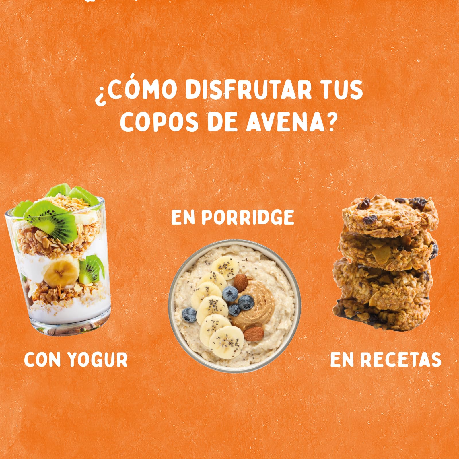 Copos Suaves de Avena Integral Ecológica El Granero Integral 500 g Sin Azúcar Sin Gluten Vegano Alto en Fibra