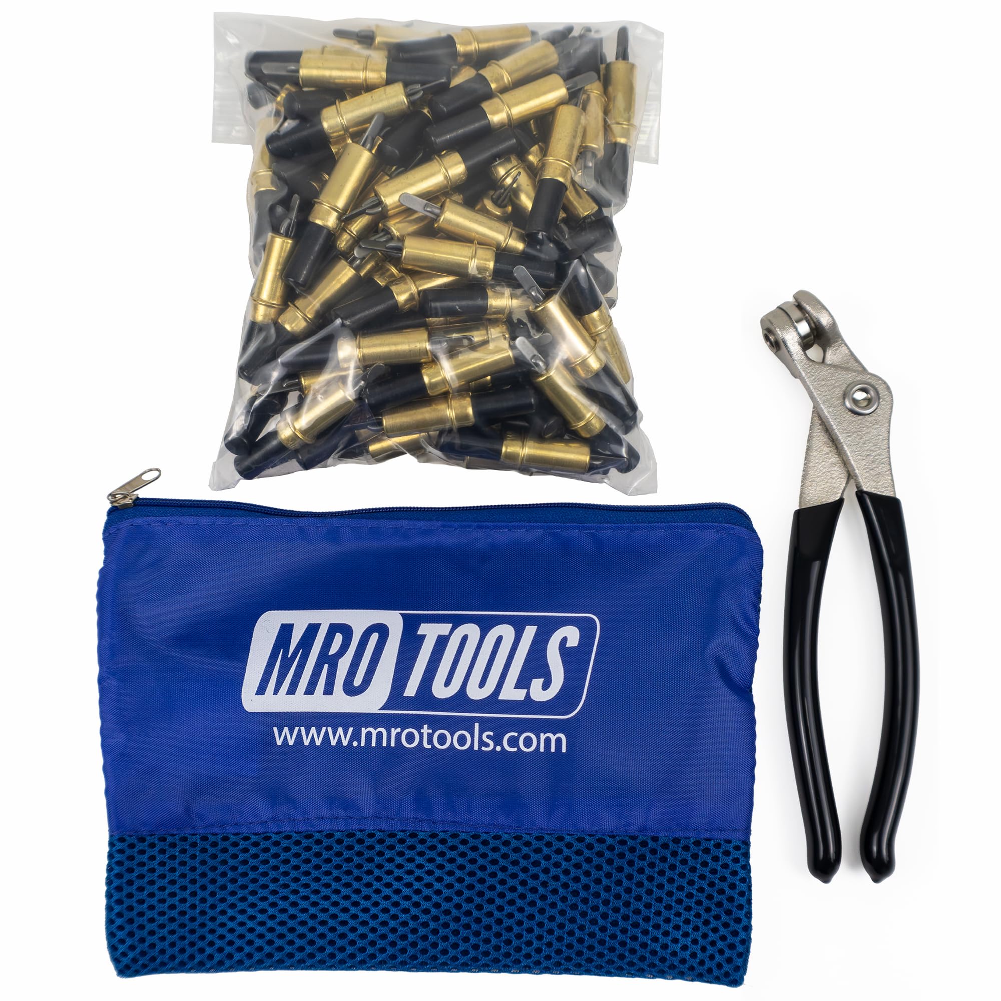 100 3/16 Heavy Duty Cleco Sheet Metal Fasteners + Cleco Pliers w/Carry Bag (KHD1S100-3/16)