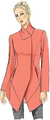 Miniatura 5 de Vogue Patterns Patrón de costura de chaqueta cosida y con cuello para mujer, tallas 6-14