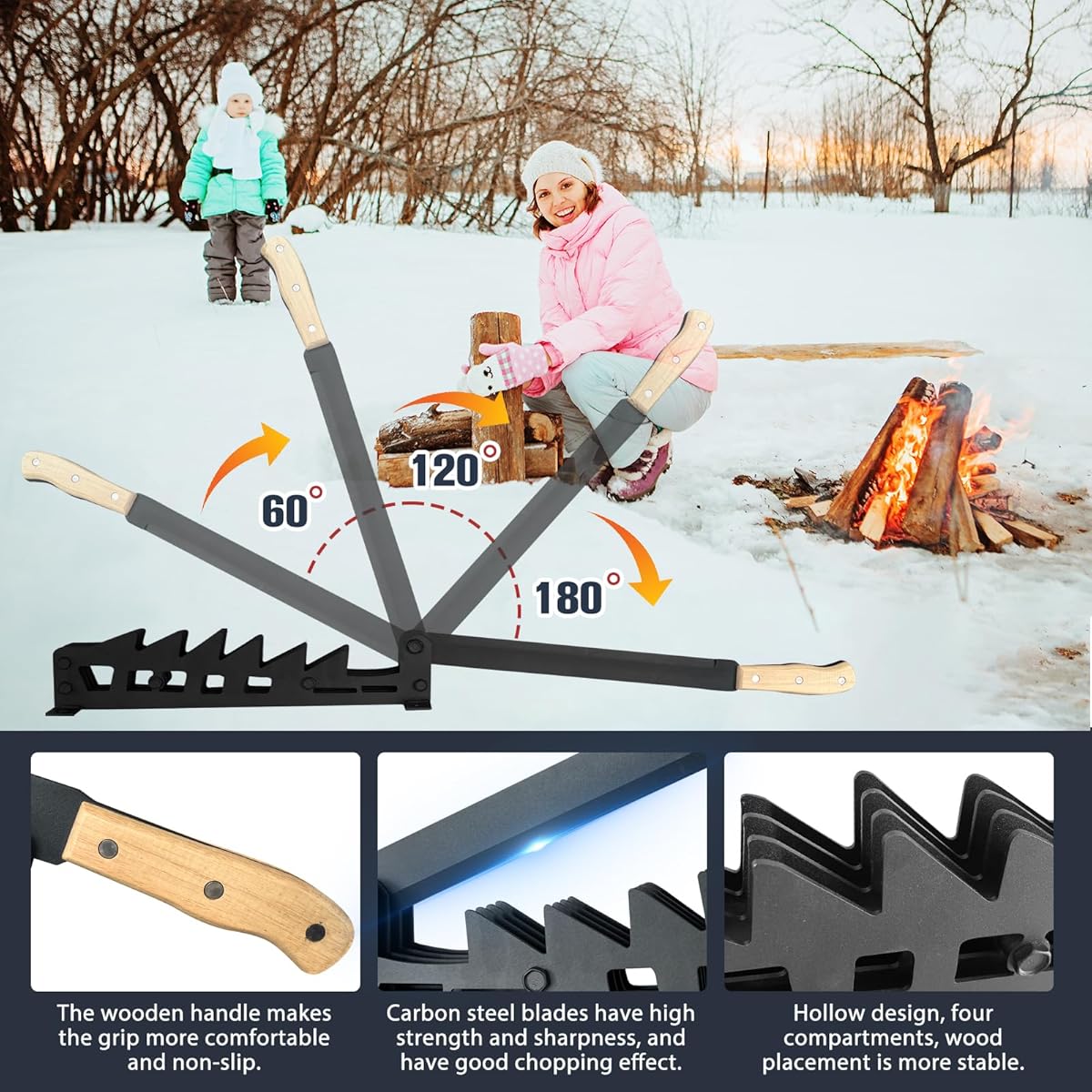 $13/mo - Finance Wall Mounted Kindling Wood Splitter Portable Metal ...
