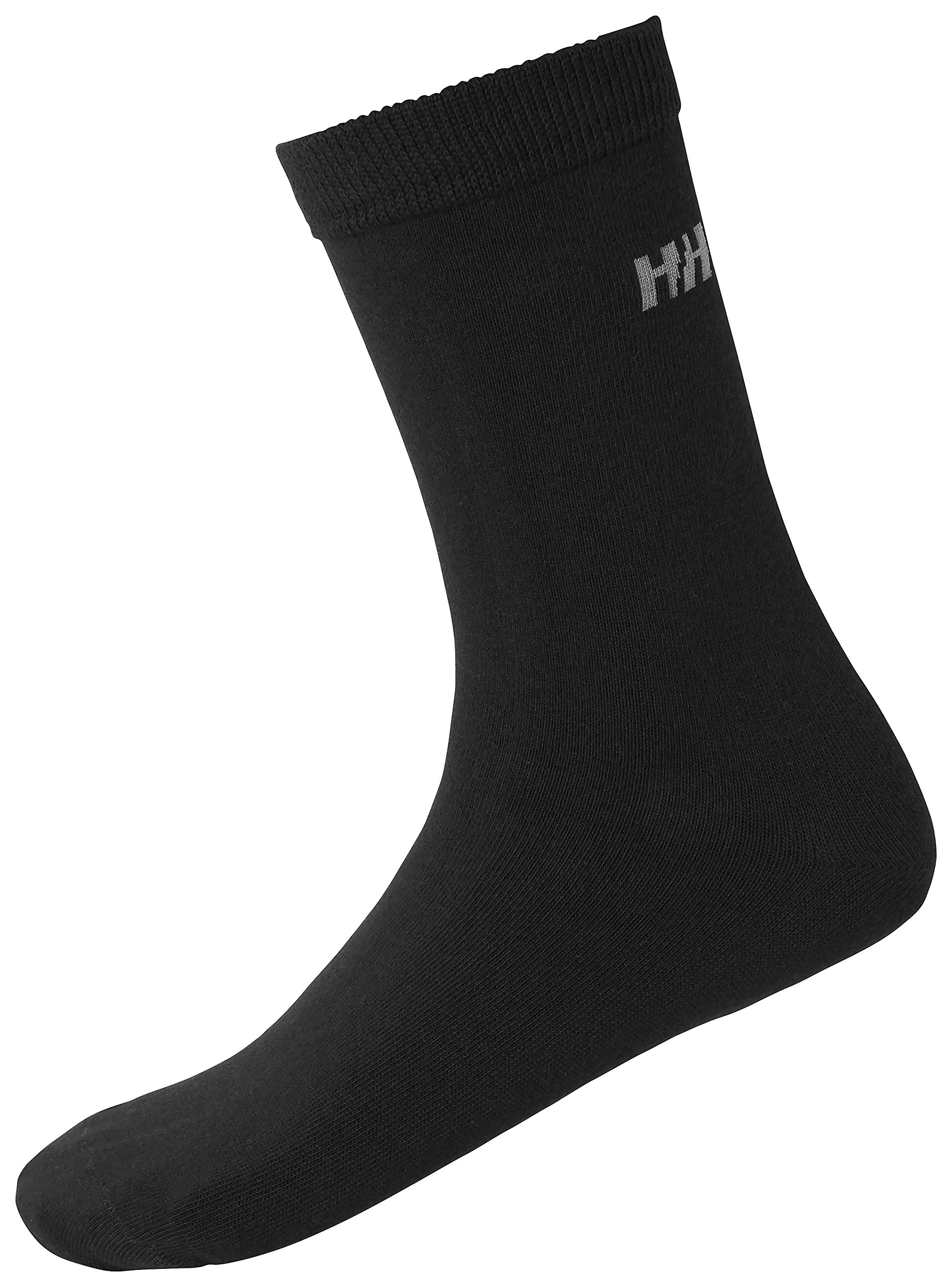Helly Hansen Unisex Everyday Cotton Sock 3PK, 36-38, Black