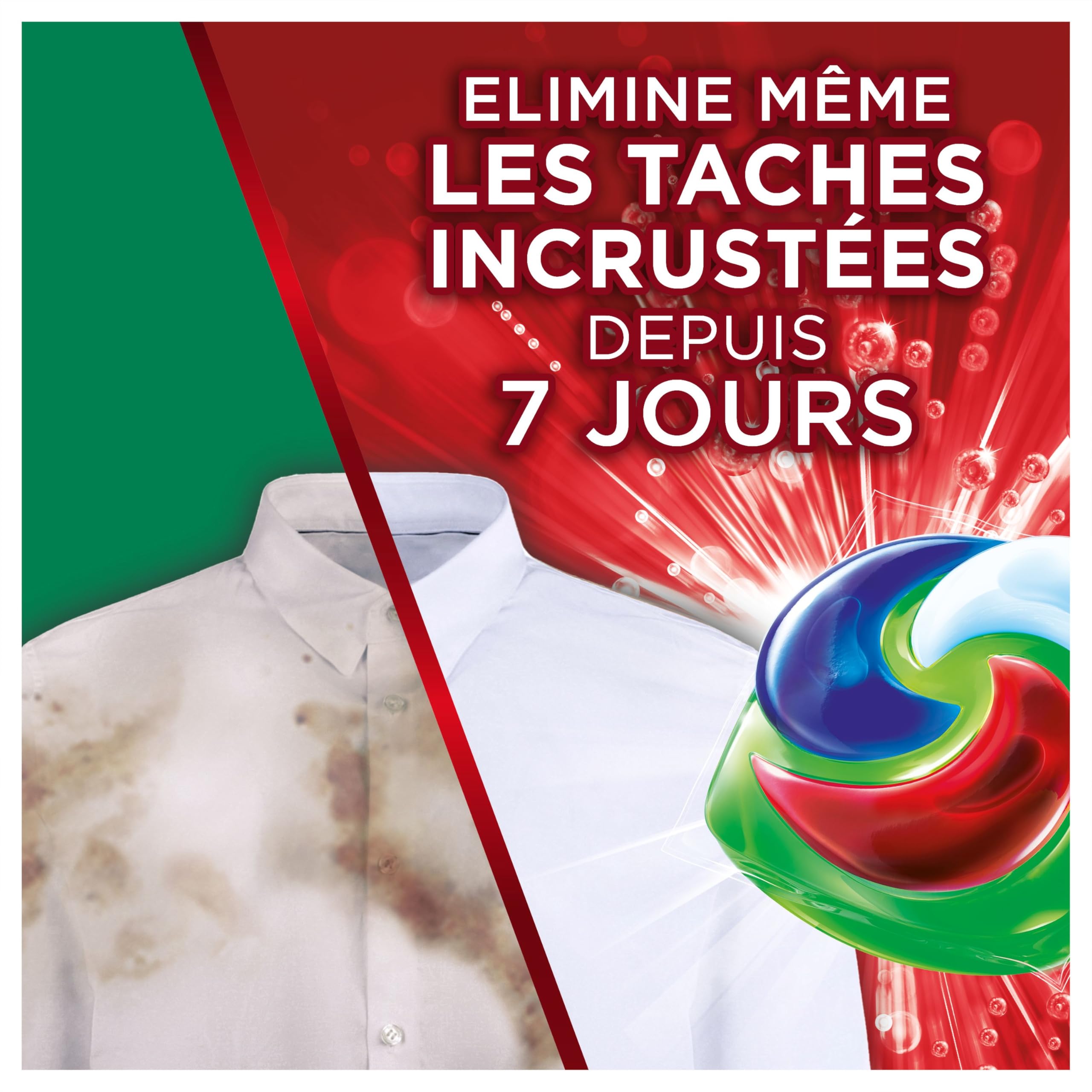 Ariel PODS 4en1 +Ultra Détachant, Lessive en Capsule, 88 Lavages (2x44), Élimine Même les Tâches Incrustées Depuis 7 Jours, Dissolution Rapide Même à Froid, Fabriqué en France