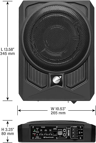 Miniatura 9 de Planet Audio P8AWK - Subwoofer para automóvil de perfil bajo de 8 pulgadas para debajo del asiento, 800 de alto rendimiento, amplificador integrado,