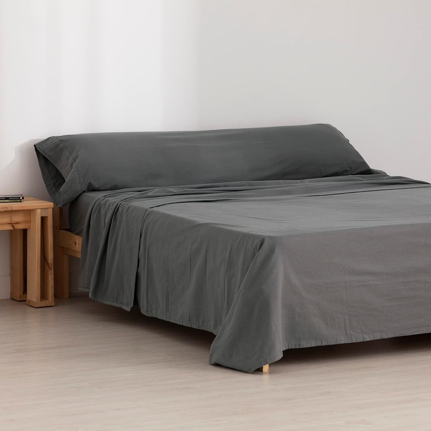 BELUM | Juego Sabanas Franela Titanium 180 100% algodón, Juego sabanas Compuesto por: Encimera:260x270 cm Bajera: 180x200cm + 30 cm Fuelle. Almohada 2ud. 50x105
