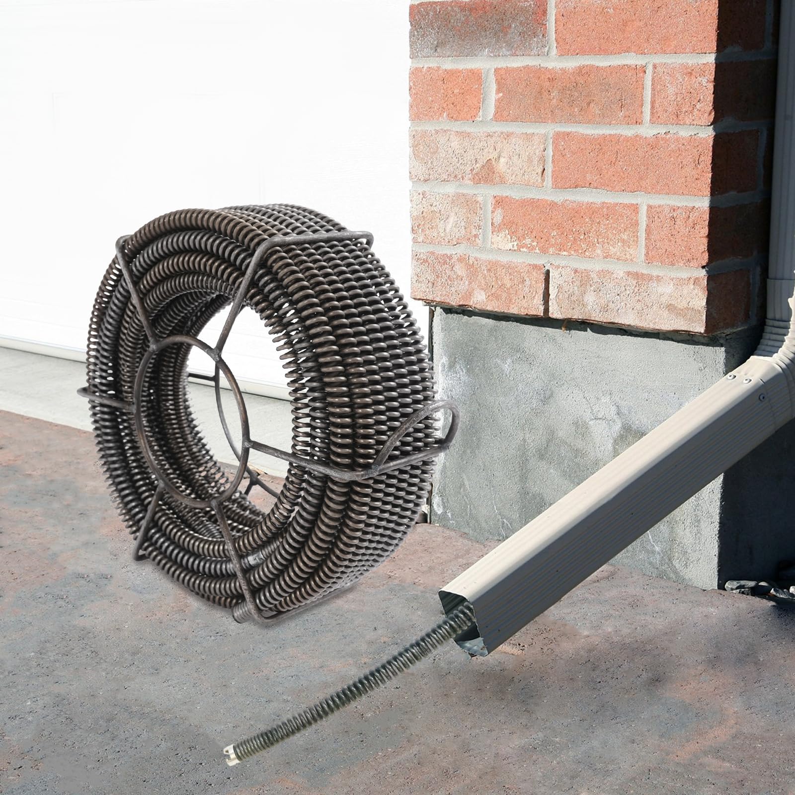 Set profesional de limpieza de tuberías en espiral de 22,1 m (4 x 4,9 m + 1 x 2,5 m) de acero inoxidable 65 Mn | Para codos de 90° y tubos de desagüe 30-100 mm, compatible con máquinas de limpieza (16