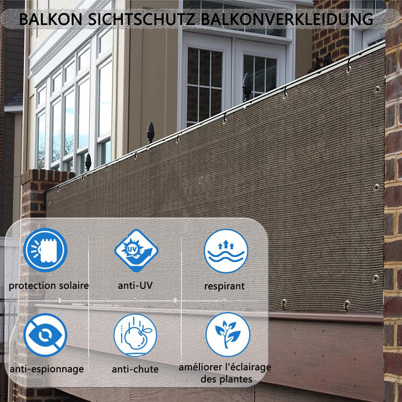Balkon Sichtschutz 145x1150 Cm – Wetterfest, Blickdicht & Einfach Zu Montieren
