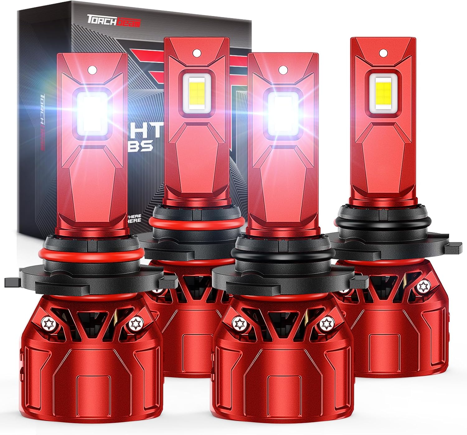 Torchbeam 2026 119000LM 9005 9006 LED Bulbs, 6500K Cool White, Ultra-Focused Beam, Plug & Play Install, 10X Brightness, Extended 80,000H Life, 4 Pack