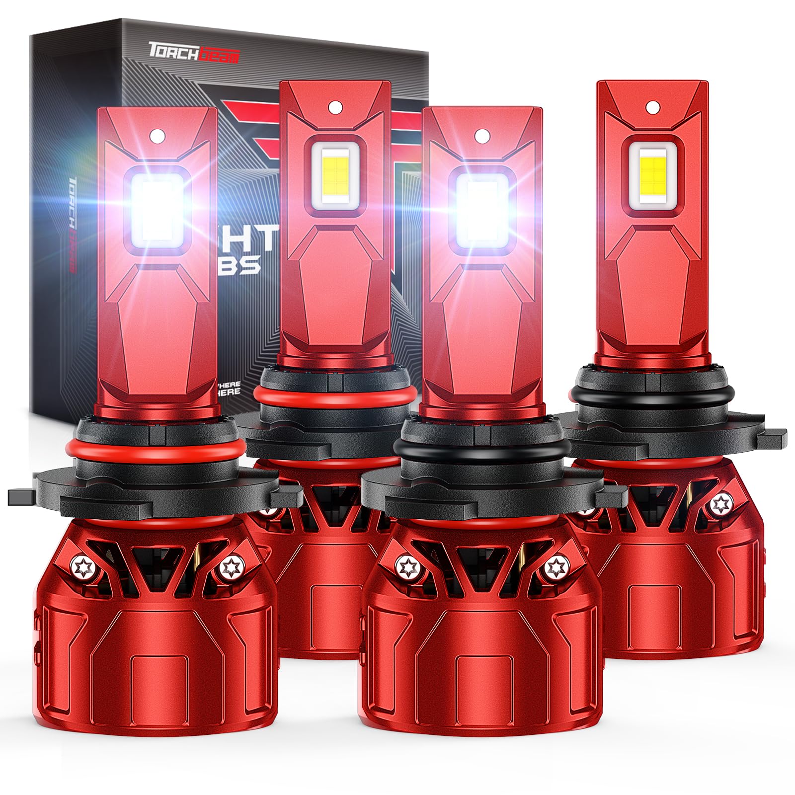 Torchbeam 9005/HB3 9006/HB4 LED Bulbs, 2026 Premium CSP Chips, 122000LM 6500K Cool White, 4 Pack