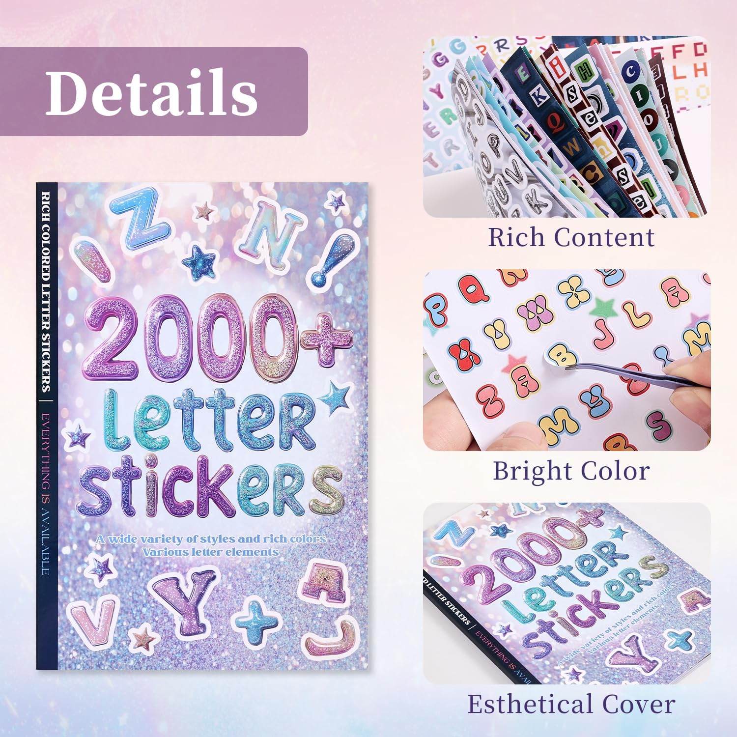 PAGEMORE 2000+ Pcs Alphabet Sticker for Journaling,Fun & Colorful Craft Letter Stickers for Junk Journal, Scrapbooking Supplies, Ideal DIY Decorative Gift for Women Teen Girls