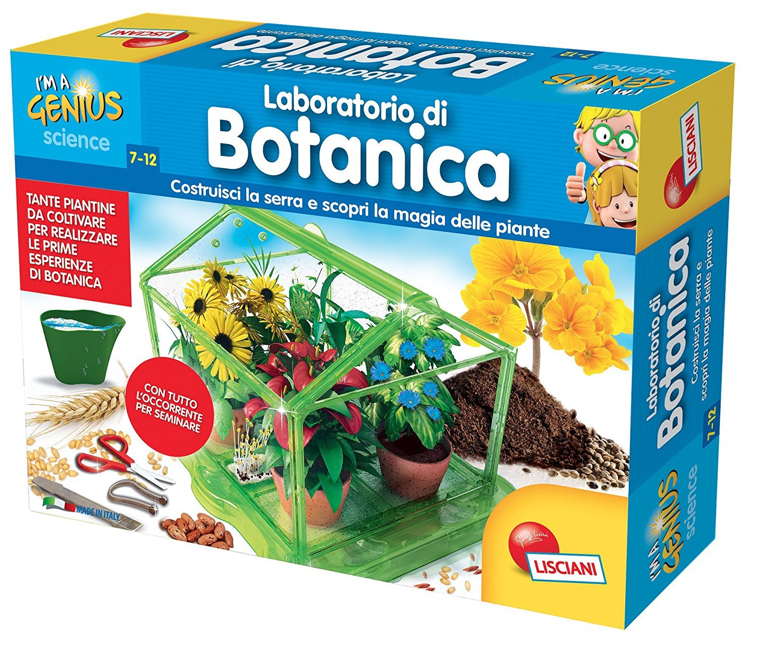 Lisciani I'm A Genius Scienza Verde – Serra Idroponica Con LED Per Bambini, Kit Botanica Completo Con Semi E Attrezzi