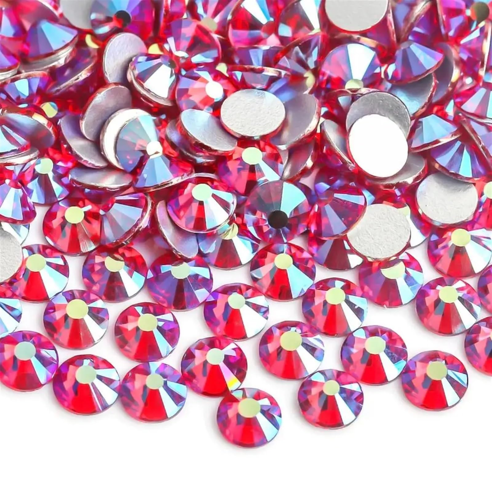 Trapano per unghie Strass in vetro Strass in vetro for nail art multicolore, diverse misure(Light Siam AB,SS12 1440pcs)
