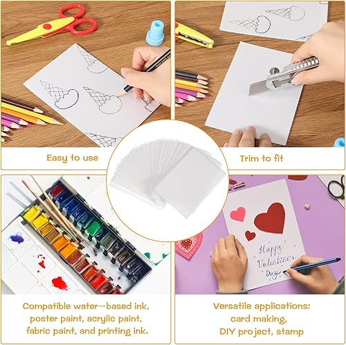 Miniatura 10 de Cholemy 120 placas de impresión de espuma de 9 x 12 pulgadas, hojas de espuma blanca de 120 pulgadas de grosor, juego de papel de espuma para hacer