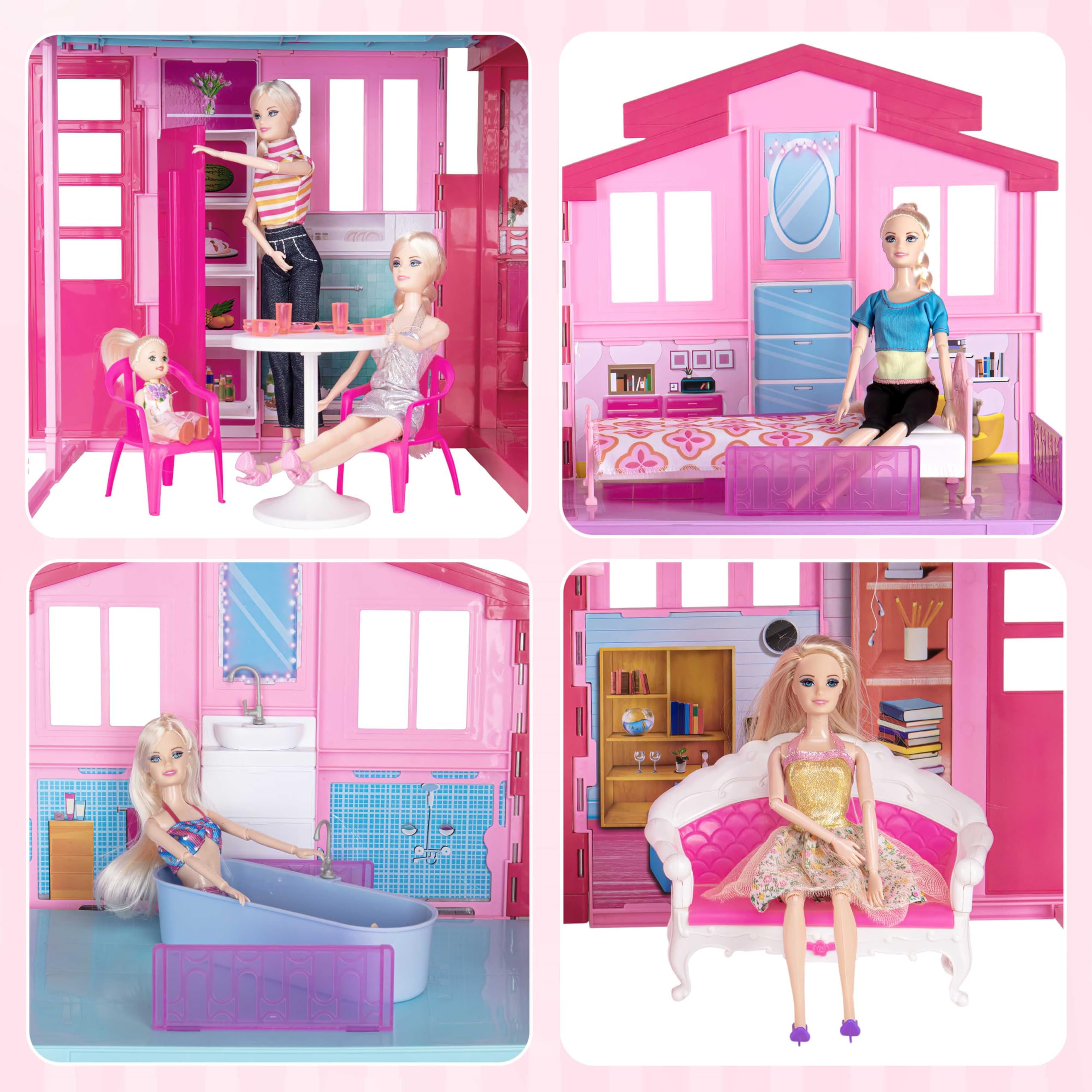 Amazon.com: My Dreamy Doll House, Dollhouse Playhouse with Large 