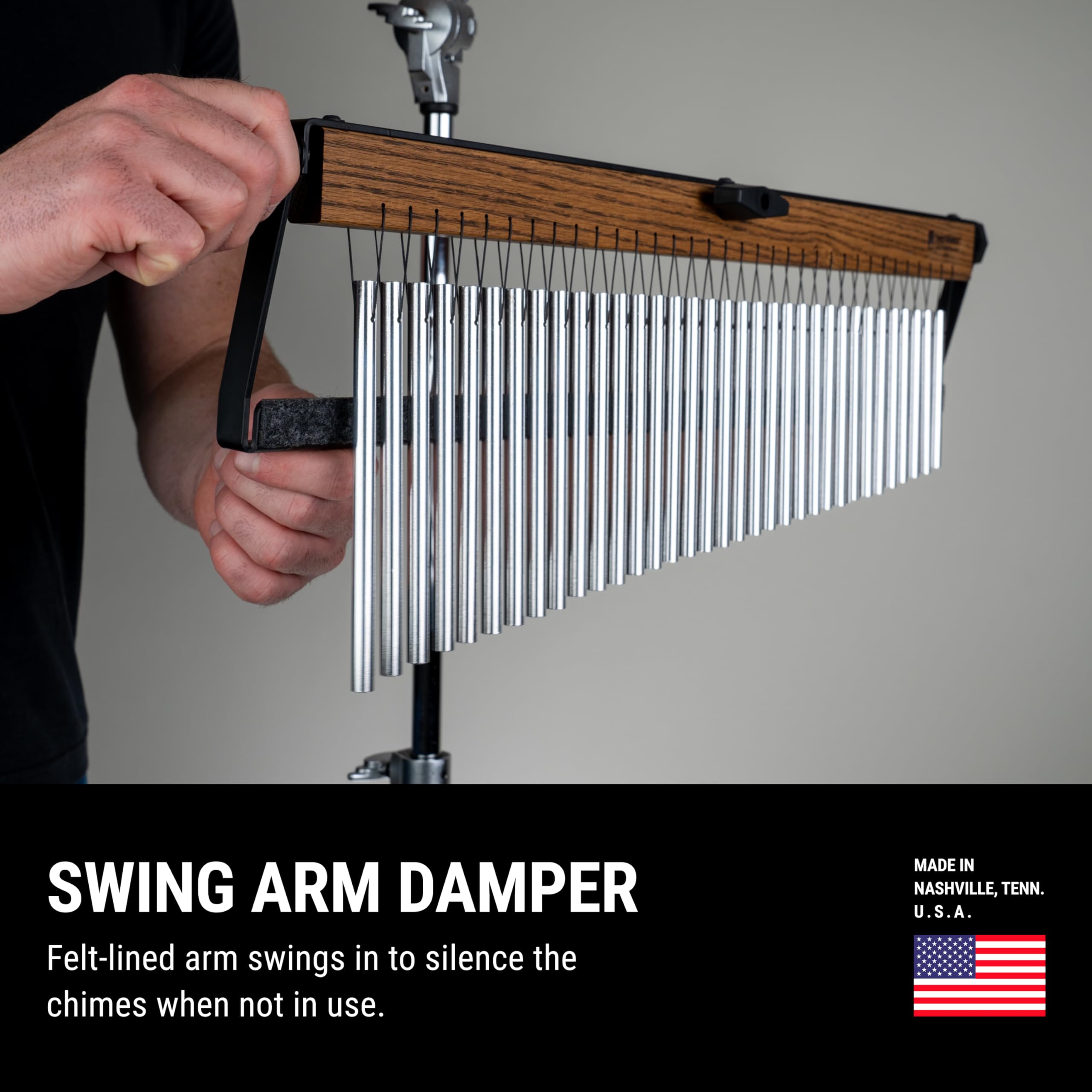TREEWORKSウインドチャイム 34本 木製フレーム ダンパー付き TreeWorks Tree Chimes with Damper TW-TRE630 bluemallet
