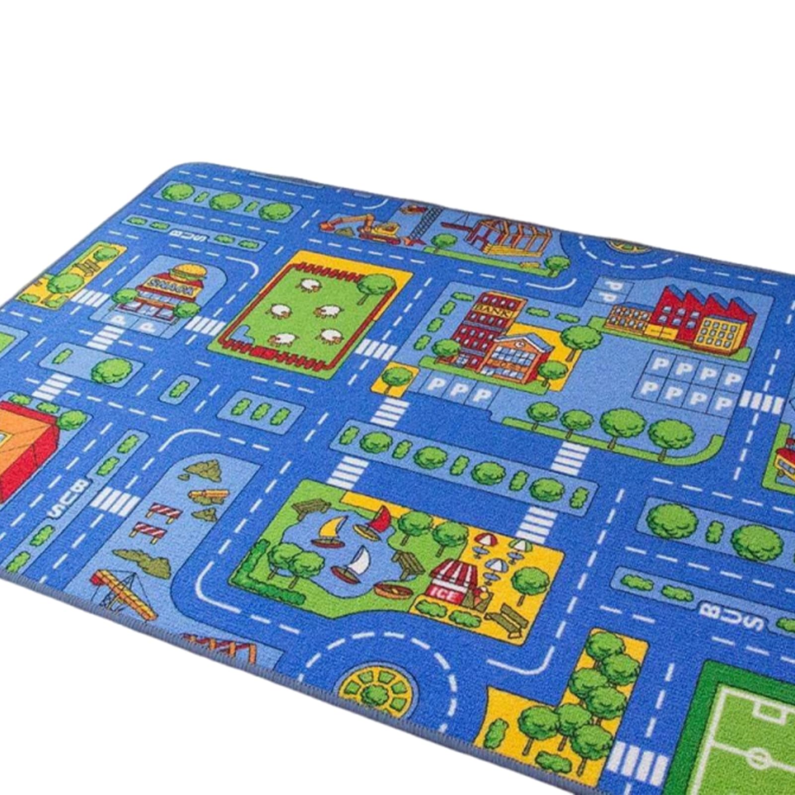 lmoikesz Blue Car Rug Mat Anti Game Wrapped Children Crawling Playmat Washable, 4 Available Ideal Game Rooms, and Rooms, 80x120cm