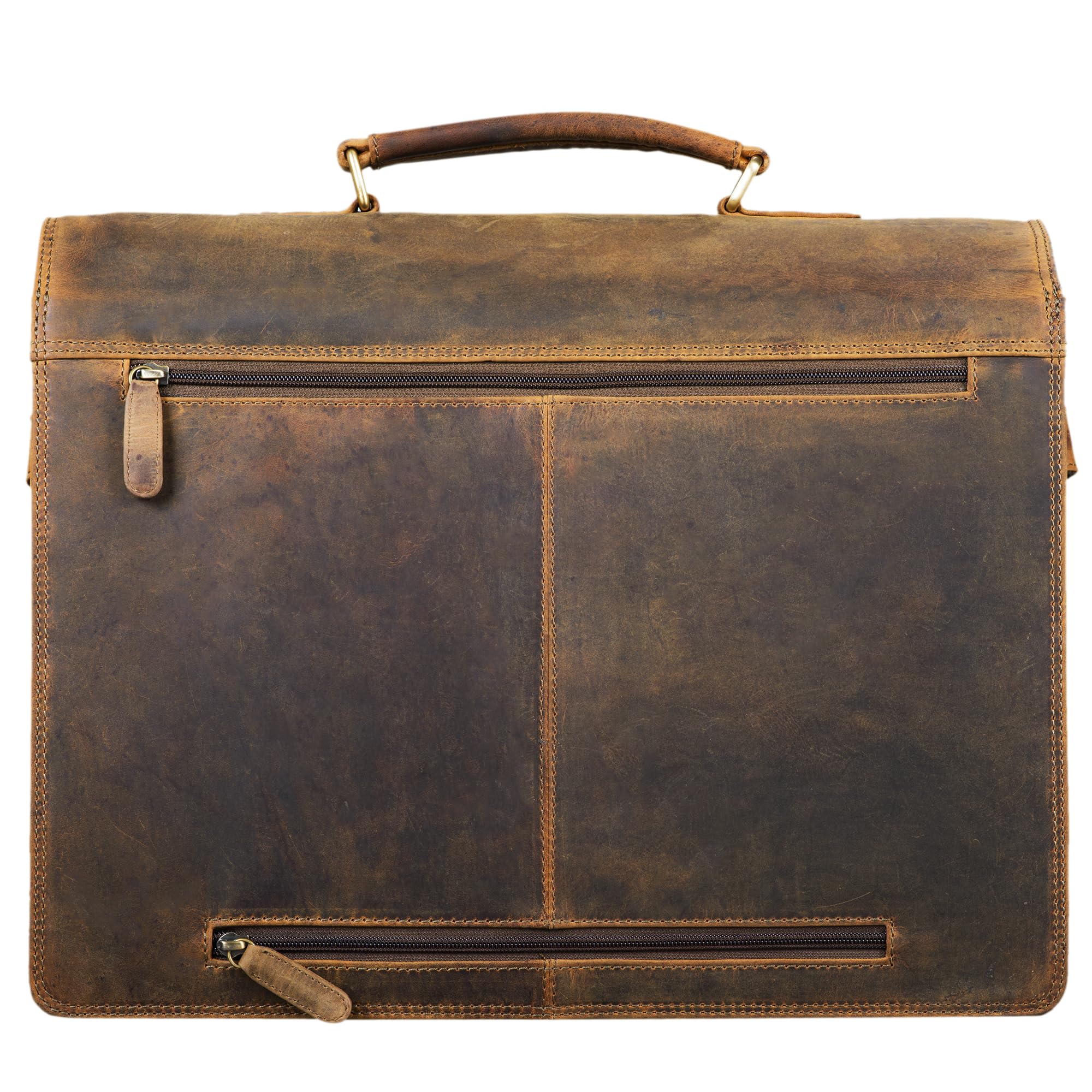 STILORD 'Anton' Sac Serviette en Cuir Véritable XL - Compartiment pour Ordinateur Portable de 15.6' - Amovible - Version Améliorée, Couleur:Marron Moyen