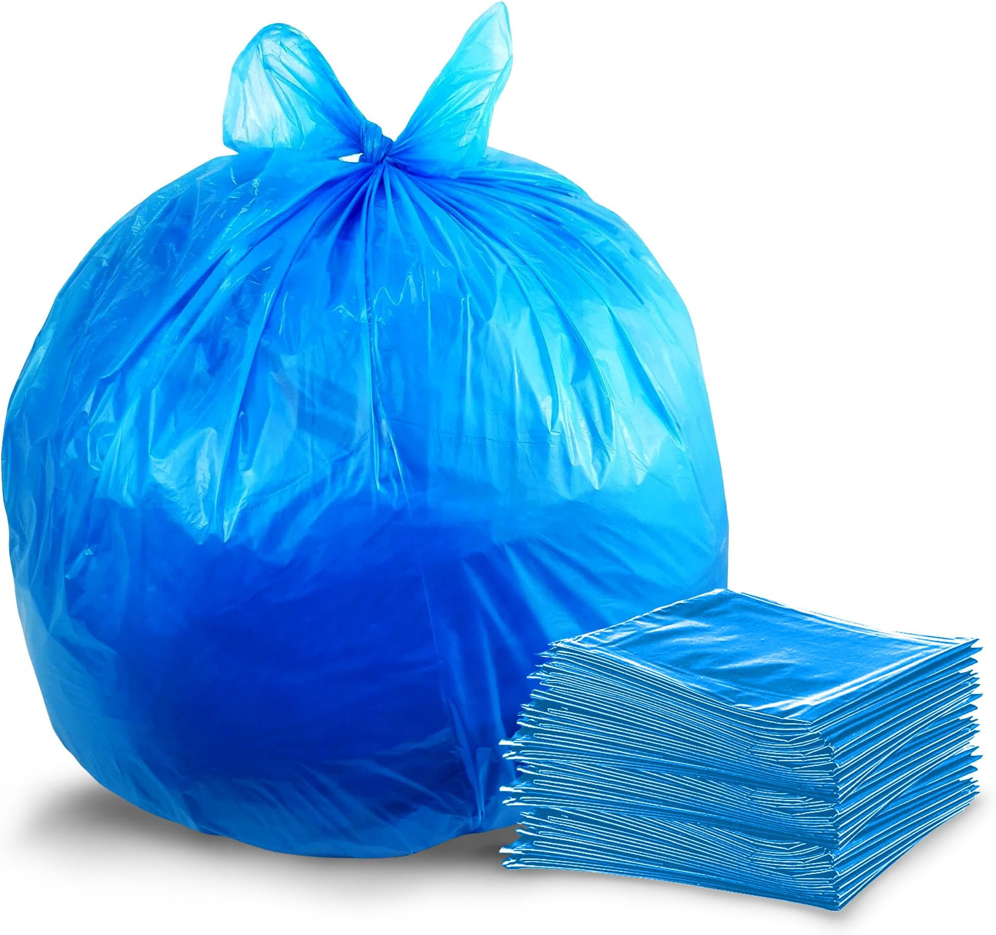 {Pack of 100 Bags} Hi-Care Garbage Bag Blue 65x95cm 25 Micron Heavy Duty Oxo Biodegradable Plastic Bag Medium Trash Bags Dustbin Bags Waste Bag Office Bag Strong And Durable Bin Bag Garbage Bag Medium